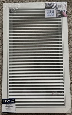 NIB! HVAC Premium Aluminum Return Air Filter Grille White 14x25  RFG1425AL-FNSKU