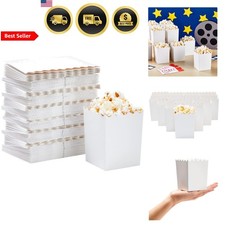 Mini Popcorn Boxes Bulk Pack White Disposable Party Treat Containers 3x4 Inches