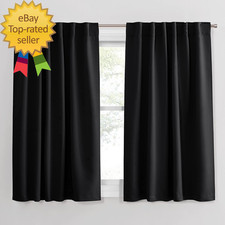 Window Blackout Curtains Nursery Drapery Back Tab Rod Pocket Thermal Insulated
