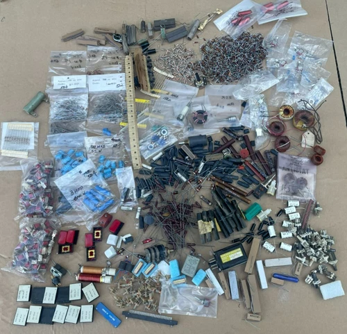Huge Lot Resistors Capacitors Mixed Types Sizes Aproximately 2000 Pcs - product listing photo