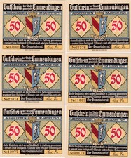 Emmendingen - Stadt - 6x 50 Pfennig - ganzer Satz - Mehl 337.1
