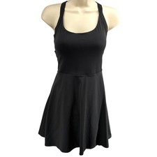 HALARA Black Halter Neck Cutout Back Active Dress Tennis Skirt Mini Size S