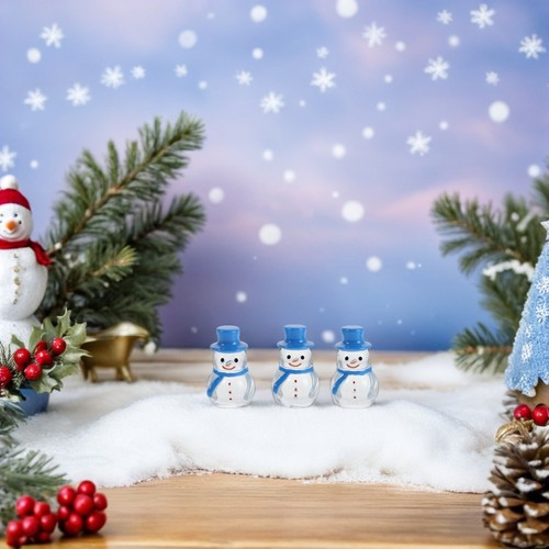  20 kleine Schneemannstatuen aus Kunstharz – Mini-Schneemann-Ornamente für - Bild 5 von 12