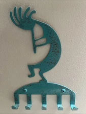 Kokopelli Key Rack with  4 Hooks  -Made in USA Copper
