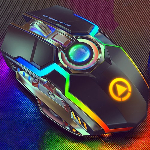 A5 Wireless Gaming Mouse Rechargeable Silent Ergonomic 7 Keys RGB Backlit Mice - Picture 10 of 14