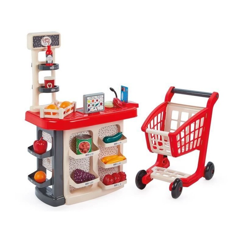 Chariot et caisse enregistreuse ECOIFFIER pour jouer au supermarché