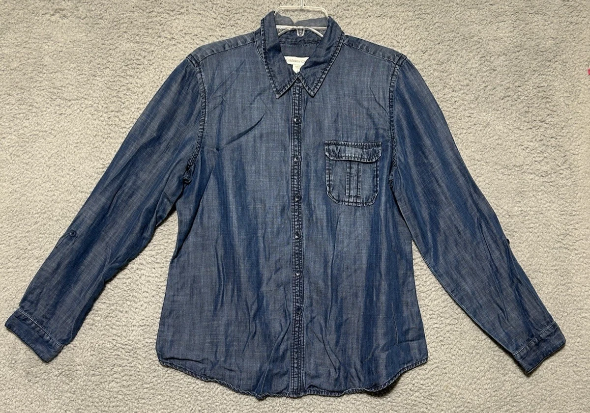 KARLOWSKY Veste de cuisine femme, jean , manches longues , VINTAGE BLUE