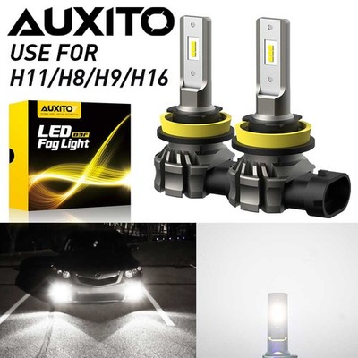 USA AUXITO 6000LM LED Fog Light Bulb H8 H16 H11 White 6500K High Power 48W Lamps