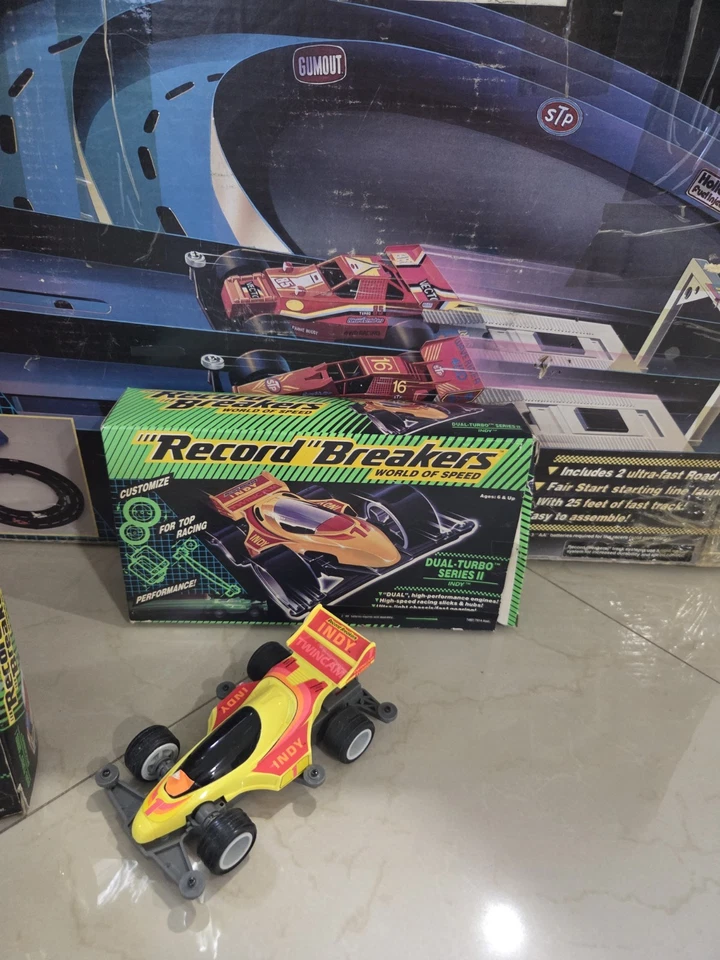 Vintage 80s Record Breakers World of Speed 1989 Collection Track Cars - Image 2 of 4