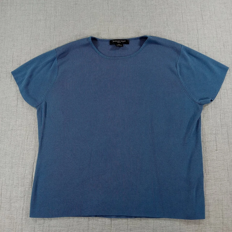 Август шелк темно-синий ворота шелковая смесь размер XL вязаный - Изображение 3 из 4