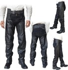 2Fit™ Genuine Leather Braided Motorcycle Chaps - Unisex Biker Gear Men and Women