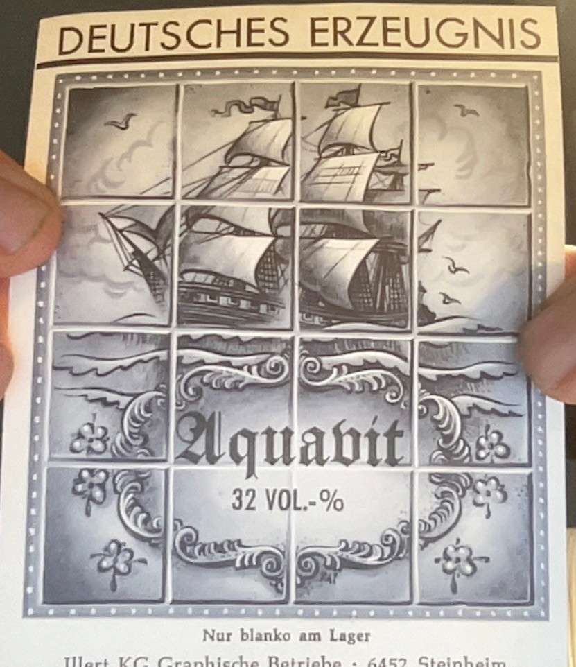 Etichetta Aquavit distillato di cereali o patate insaporito -3224