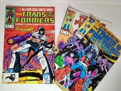3 Book Lot Transformers #3 (1985) w/ Spider-Man + (2) Movie Limited Series 1 & 2