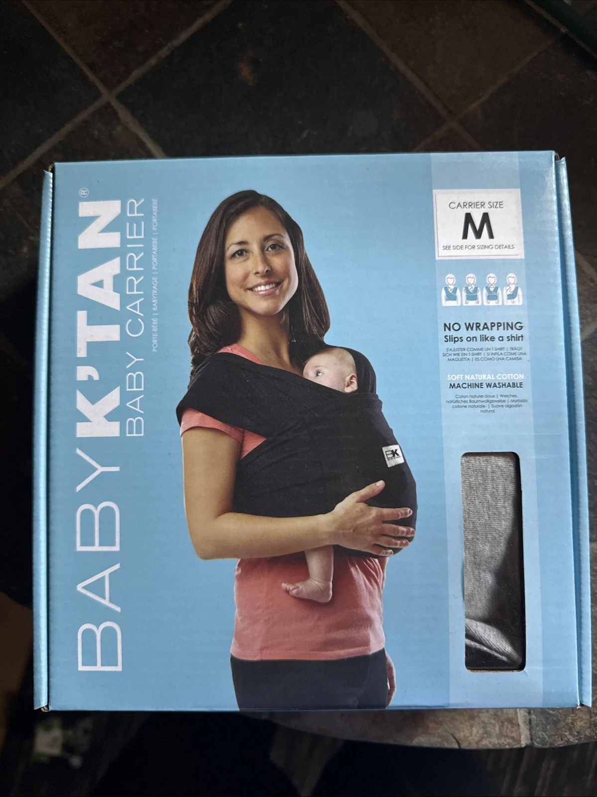 Baby K'tan Baby Wrap Carrier NEW IN BOX! HEATHER GRAY COLOR - size Medium UNISEX