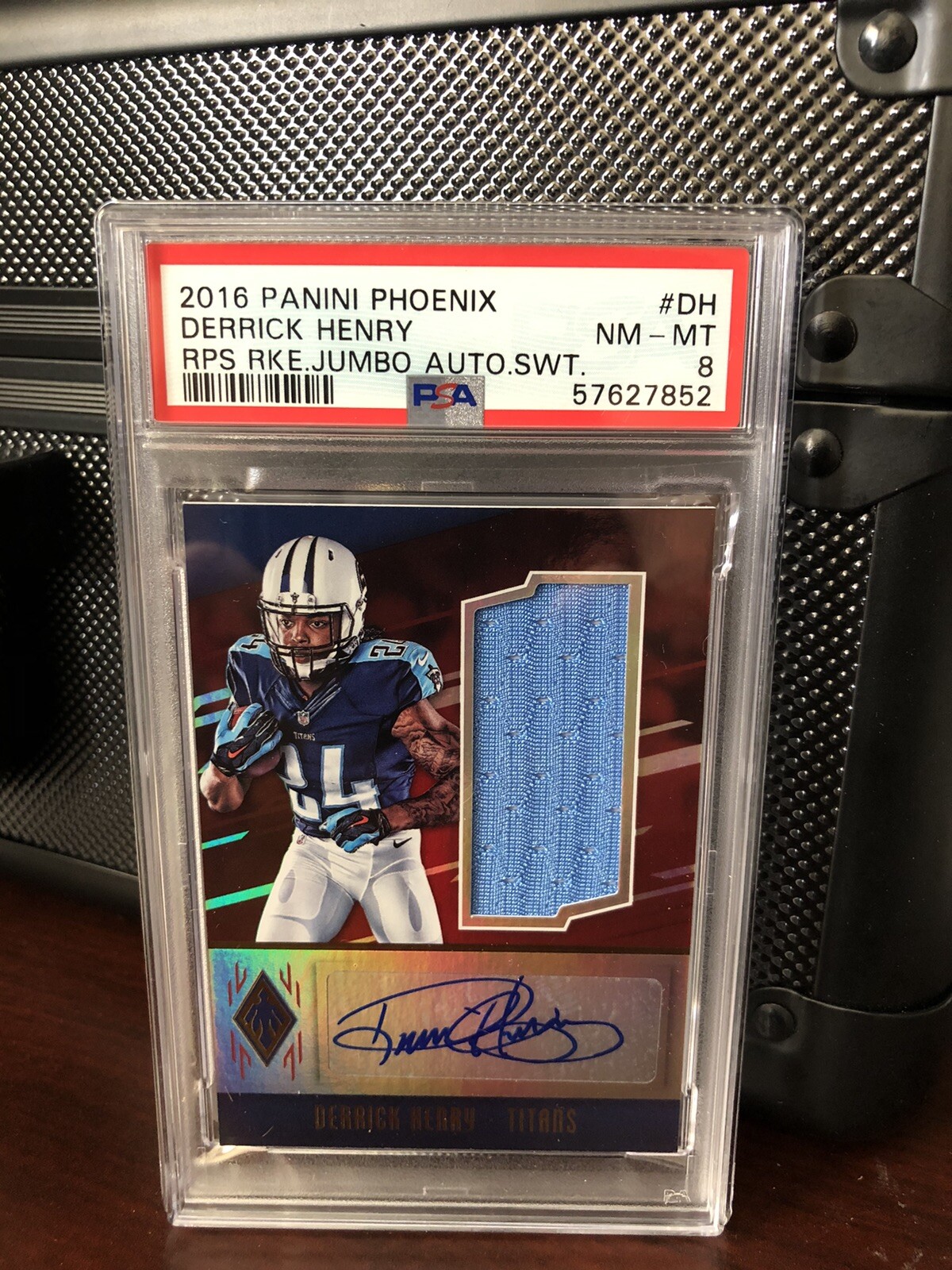 Derrick Henry Panini Phoenix Rps Rookie Jumbo Autograph Swatch #DH Yellow Prime