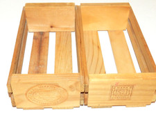 2 Napa Valley Wood Crate Audio Cassette Tape Storage Holds 12 And 13 Cassettes