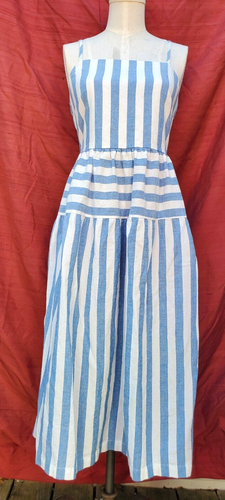 UNIVERAL THREAD XS blue & white Cotton DRESS sleeveless STRIPED, summer!