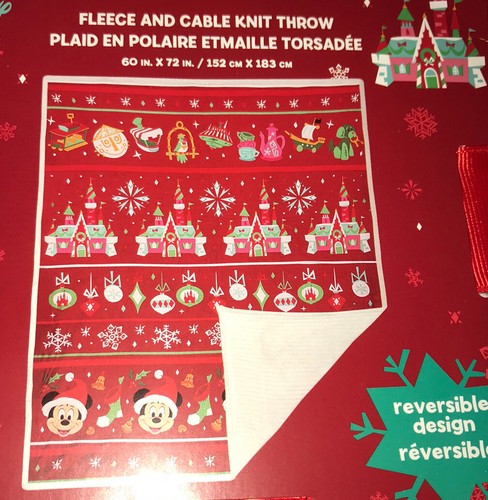 2020 Disney Parks Mickey Mouse Weihnachten Happy Holidays Überwurf Decke 60 "x 72" - Bild 3 von 7