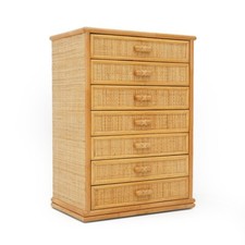 Cassettiera in vimini intrecciato, anni ’80