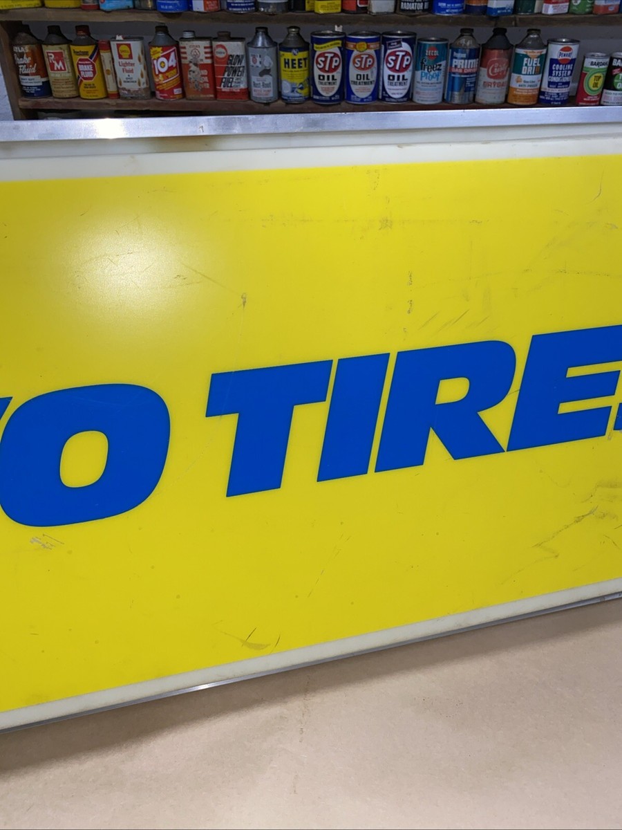 Vintage Toyo Tires Double Sided Dealer Sign Lighted Check Out The