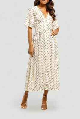 SWF Meadow V Neck Button Down Day Dress Casual Size 10 AU Preloved