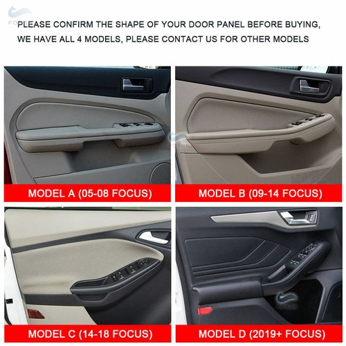 For Ford Focus 2005 2006 2007 2008 4*Gray Leather Door Handle Panels Cover - Bild 8 von 8