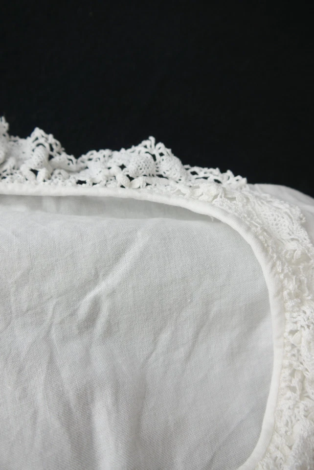 Gr.48 Dirndlbluse weiß Bluse für Dirndl Baumwolle mit Spitze B10614 - Bild 4 von 4