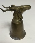 VINTAGE BRASS DEER ELK STAG HEAD STIRRUP CUP GOBLET, 5 1/2”H, head 4" rim 3 1/4" — photo 3