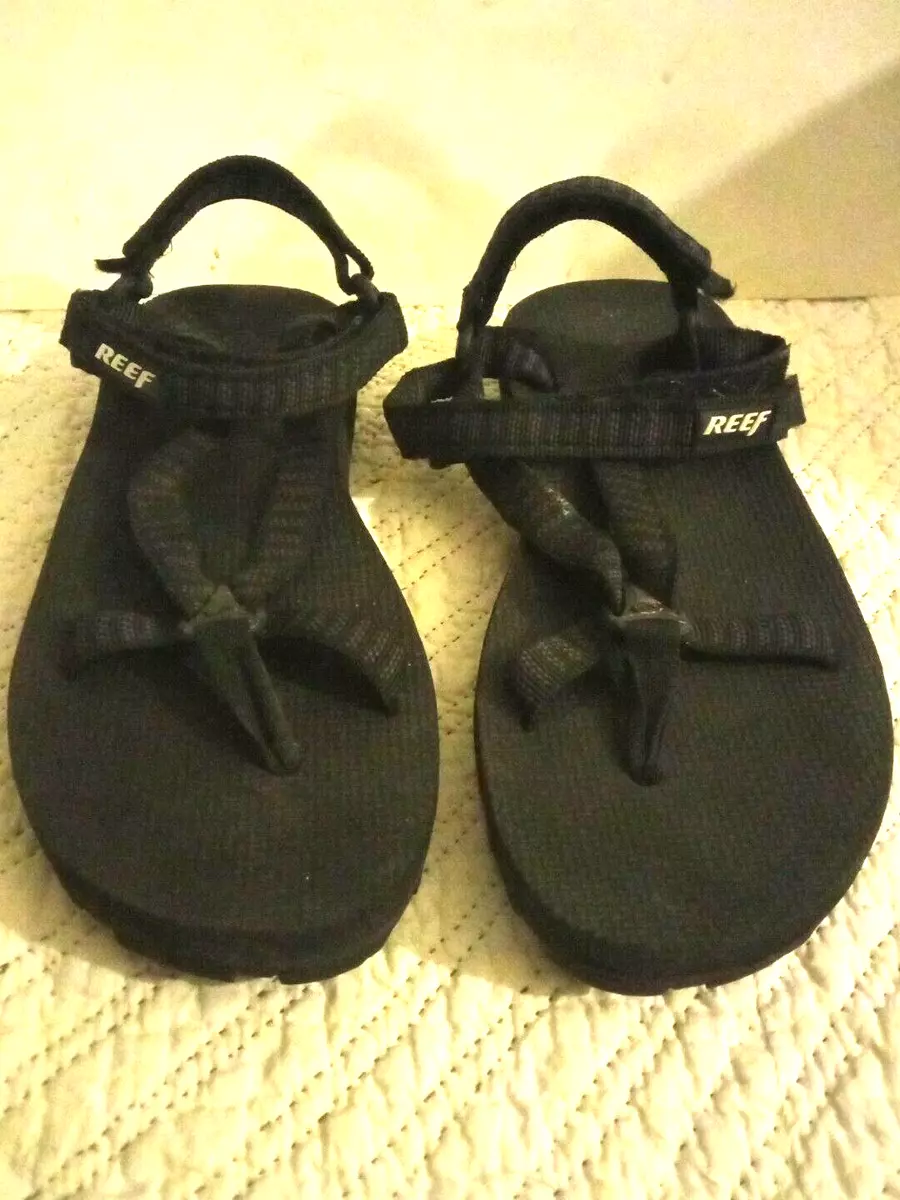 REEF Men s Black Open Toe Strappy Sandals Size 12 eBay