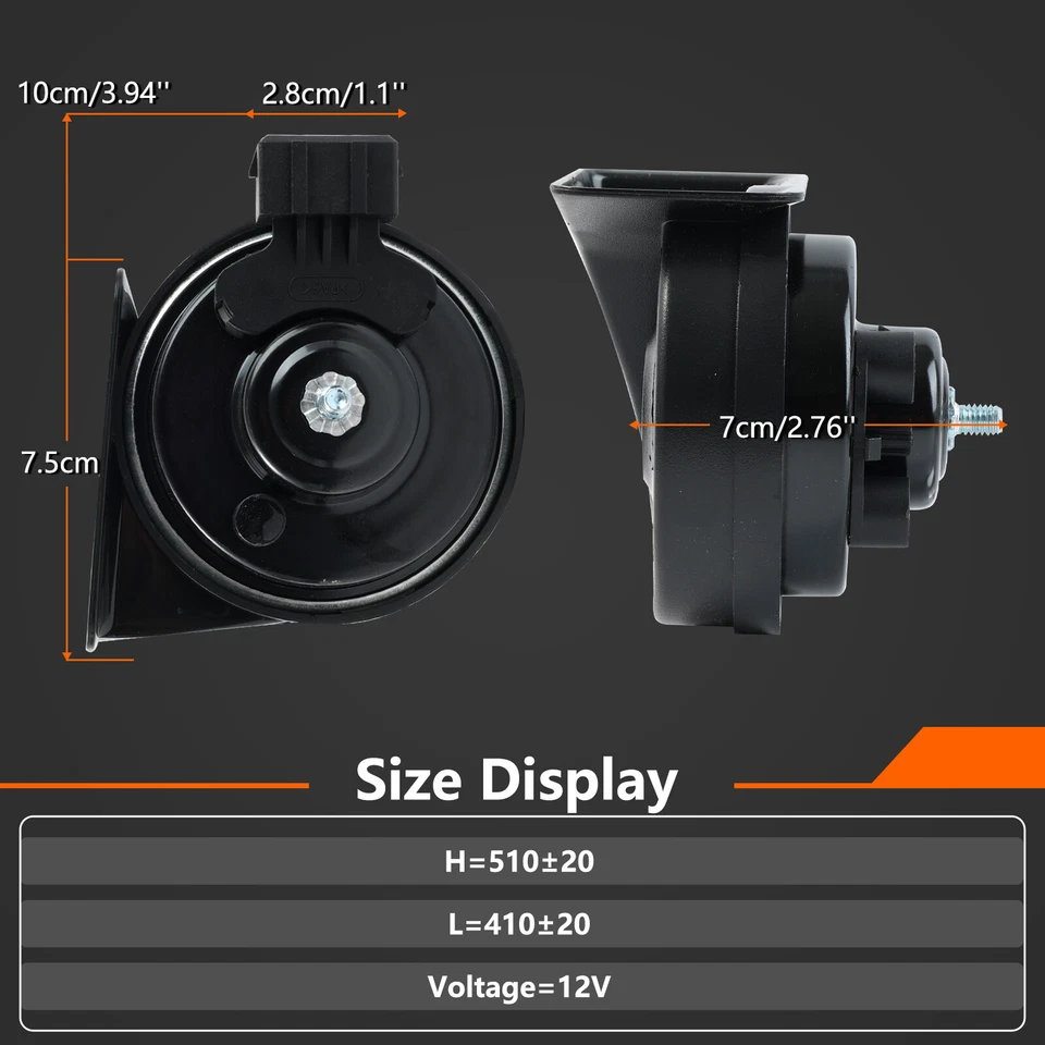 2Pcs 110-125db Loud High & Low Tone Snail Horn For Skoda Octavia Fabia Superb - Image 2 of 4