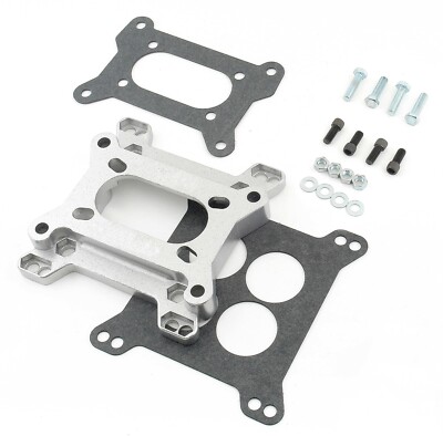 Adapter 2 Barrel To 4 Barrel Intake Manifold Carburetor Throttle Plate Two Four