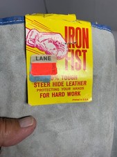 Vintage Iron Fist Steer Hide size L large Leather work gloves NOS