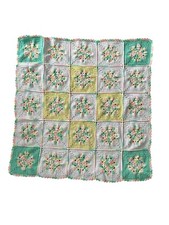 Handmade Crochet Baby Blanket Throw 39.5x39.5 Pnk Grandmacore Granny Square