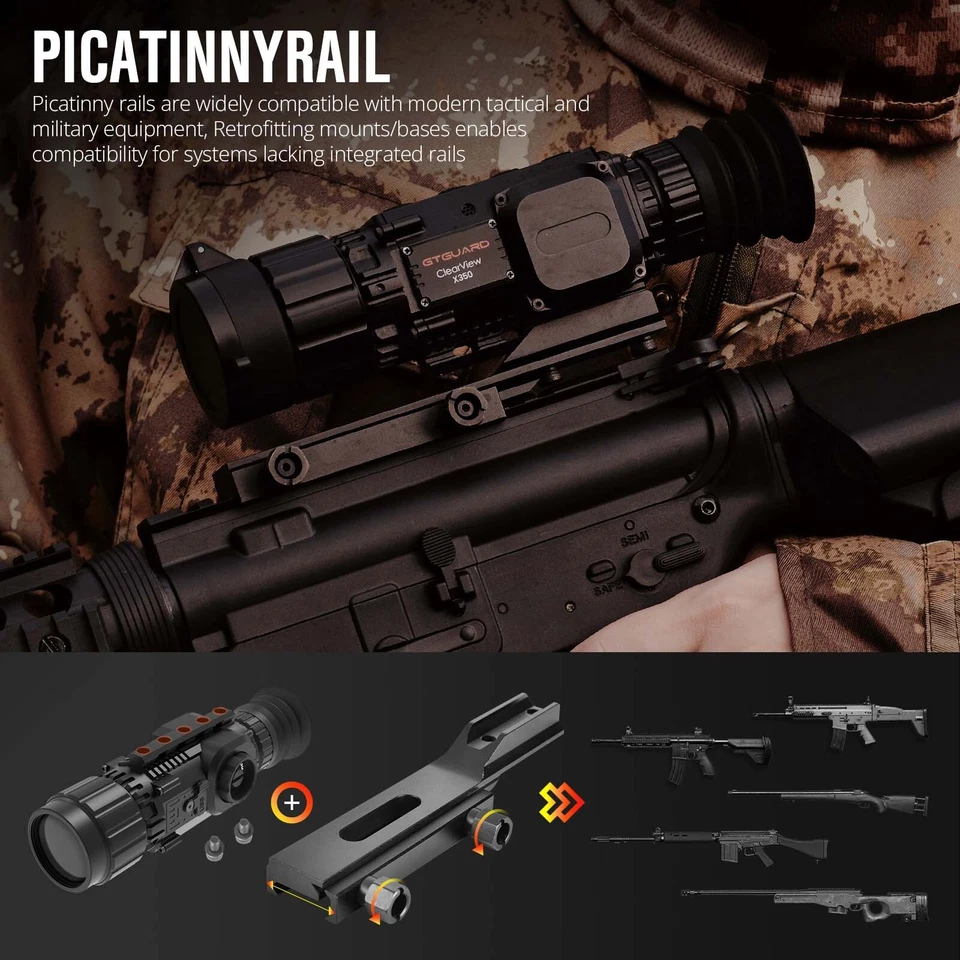 GTGUARD X350 Thermal Scope 384x288 35mm Riflescope Thermal Monocular for Hunting - Image 3 of 4