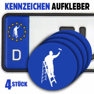 Painters Craftsman Paint Ladder License Plate Vinyl Stickers 4pcs for EU Circle
