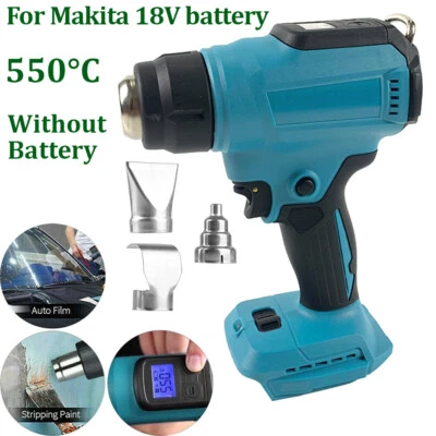 Cordless Heat Gun Hot Air Gun LED Temperature Display 30~550�� For Makita 18V UK