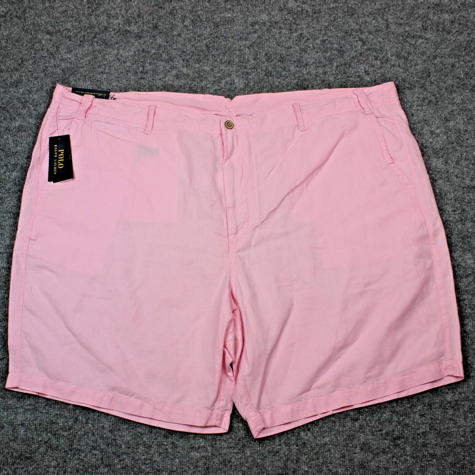 NEW Polo Ralph Lauren Shorts Men's 50 Big Pink Classic Fit Linen Cotton