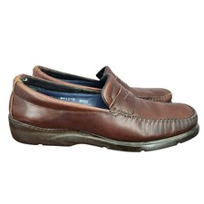 Bruno Magli Penny Loafers Mens 10 M Bologna Brown Leather Slip On Shoes Italy