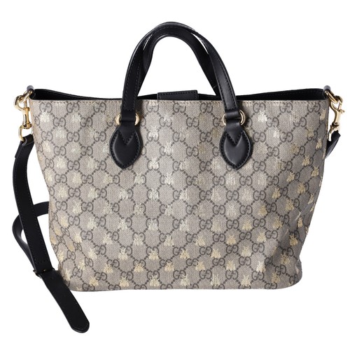 GUCCIバッグ GUCCI 263345 Tote Bag handbag Black Black Gold Hardware Nylon GG