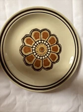 Homer Laughlin Hearthside Dinner Plate Aztec 10" MCM Brown Floral Set Of TWO