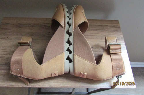 Sorel Joanie II tan brown platform Leather wedge open toe sandals-sz 8 - Picture 7 of 10