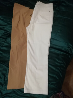 Hosen Gr 42 Damen 2tlg Set Fabiani Barisal Top Streig Weiße Creme