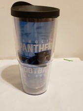 CAROLINA PANTHERS, 24oz DOUBLE WALL, TUMBLER FROM TERVIS WITH LID INCLUDED