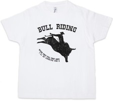 BULL RIDING Kids Boys T-Shirt Rodeo Rider Stockman Cattleman Bulls Cowboy Ranch