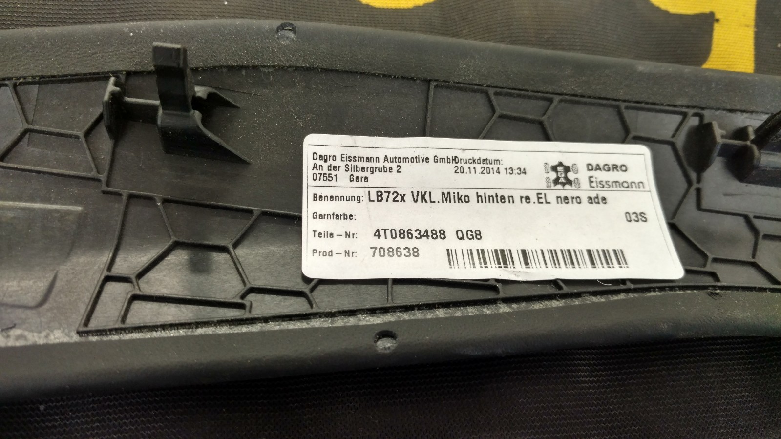 LAMBORGHINI HURACAN LP610 RH SIDE CENTER CONSOLE PANEL TRIM OEM  4T0863488