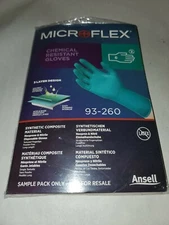 2 Pkgs of Ansell Microflex Glove Samples Pack Contains 6- Sz L Gloves (12 total)