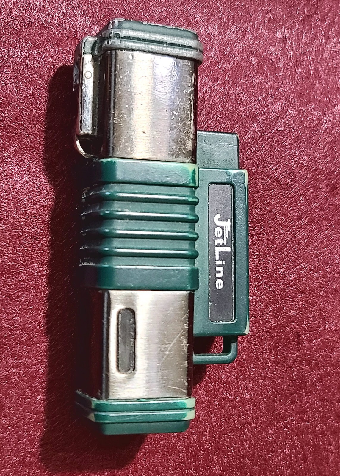 Jet Line Triple Flame  Stainless And Green Lighter