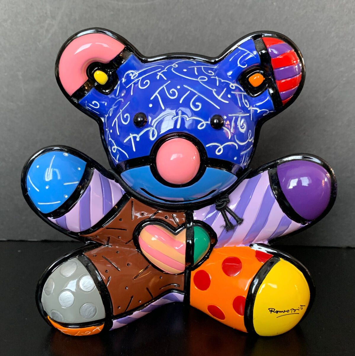 2008 Romero Britto Joy Bear Figurine Second Edition New With 2008 Romero Britto Joy Bear Figurine Second Edition New With