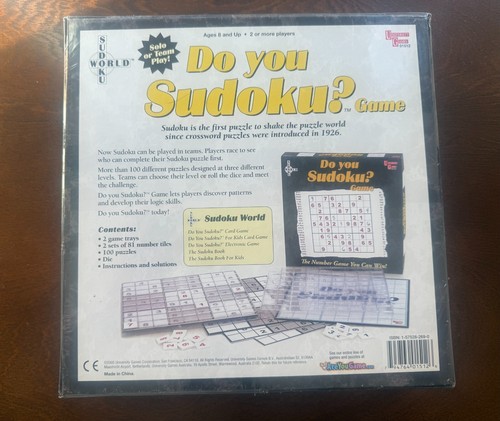 Do You Sudoku? Game - New and Sealed - Picture 2 of 2