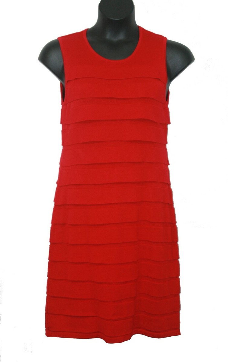 open lace back dress Calvin Klein Red Side Ruched Dress- Size 12 – The Saved Collection main image 0